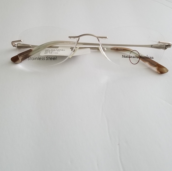 NEW NATURALLY RIMLESS NR 359 Gold 52-18-135 - Picture 10 of 16